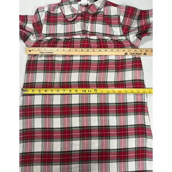 Pottery Barn Kids Holiday Stewart Plaid Flannel Nightgown Kids SIZE 10 - Picture 8 of 11